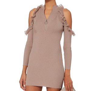 Self-Portrait Alina Cold Shoulder Blush Mini Dress